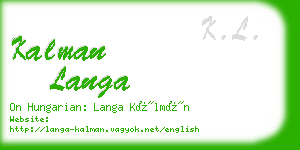 kalman langa business card